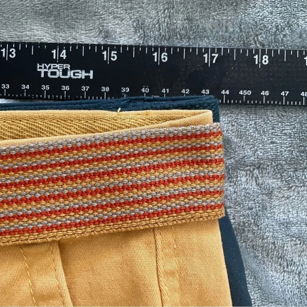 Refinery Republic Men's Belted Chino Shorts Set of 2 Yellow Navy Size 32